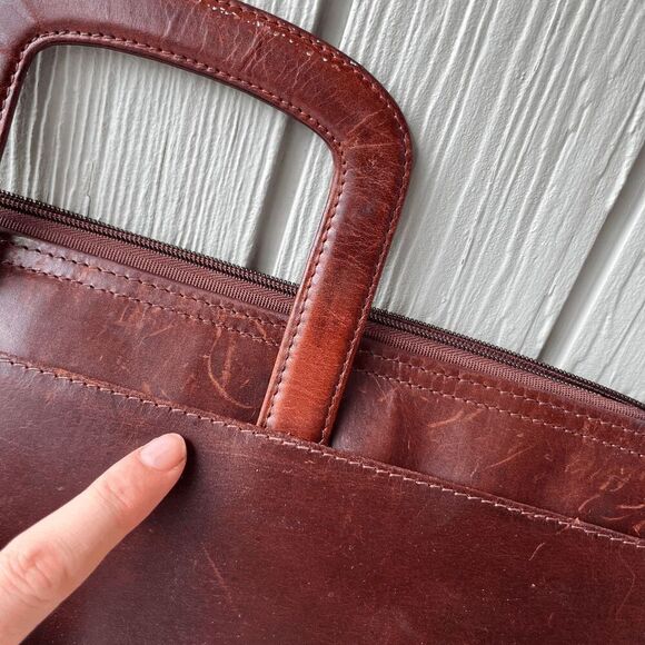 Wilsons Leather Brown Briefcase Laptop Bag – Vintage Classic Workwear Core - Picture 5 of 14